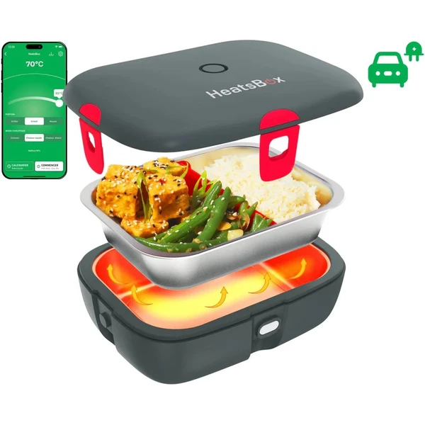 Faitron HeatsBox DRIVE šikovný ohrievací obedový box do auta šedý - Domáce spotrebiče - Obrázok JV2H000K01