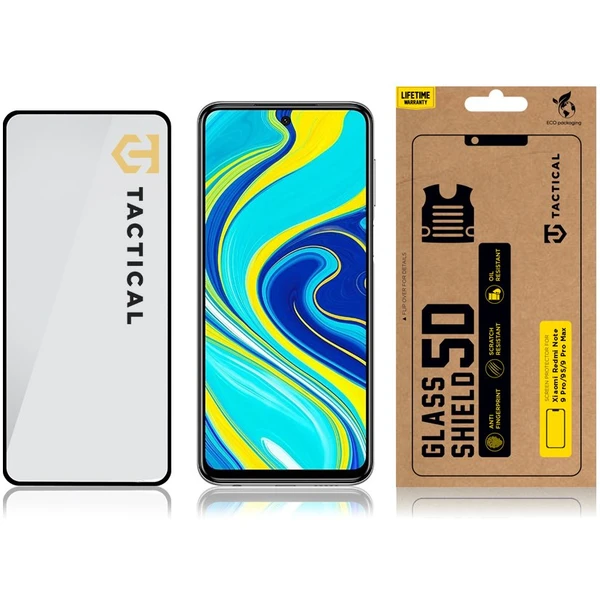 Tactical Glass Shield 5D sklo pre Xiaomi Redmi Note 9 Pro/9S/9 Pro Max čierne - Ochranné fólie a sklo - Obrázok JWAN100501