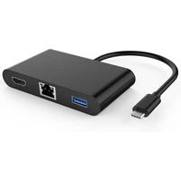 PremiumCord Prevodník USB-C 3.1 na HDMI + Audio + USB 3.0 + RJ45 + PD charge - Dokovacie stanice