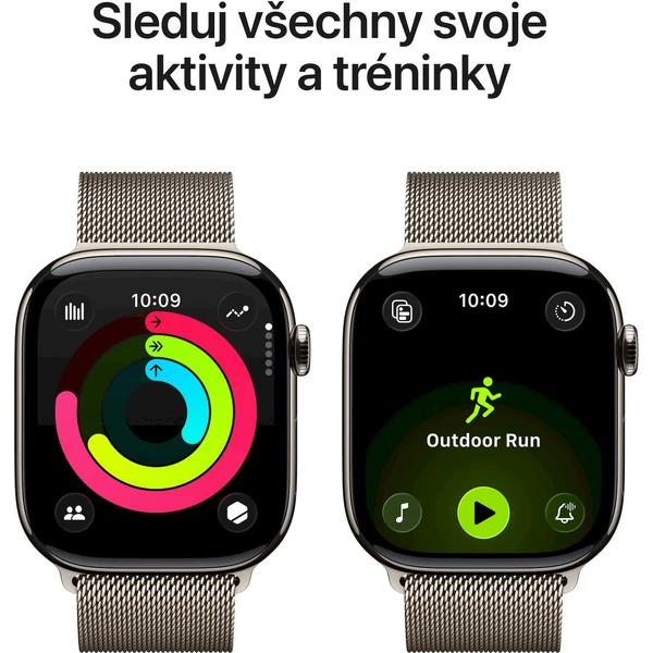 Apple Watch Series 11 Cellular (46mm) Prírodný titán s prírodným milánskym ťahom M/L - Inteligentné hodinky - Obrázok JWRH000K01