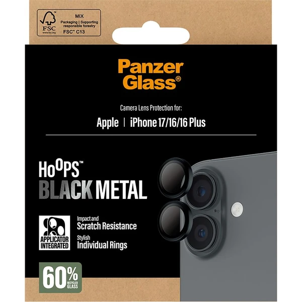 PanzerGlass® Hoops skla Apple iPhone 17/16/16 Plus čierne - Ochranné fólie a sklo - Obrázok JXEH000K01
