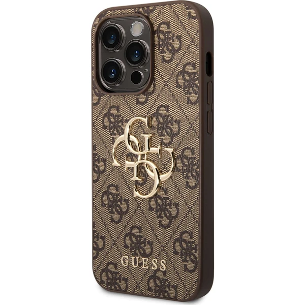 Guess PU 4G Metal Logo kryt iPhone 15 Pro Max hnedý - Puzdra - Obrázok JXK8000601