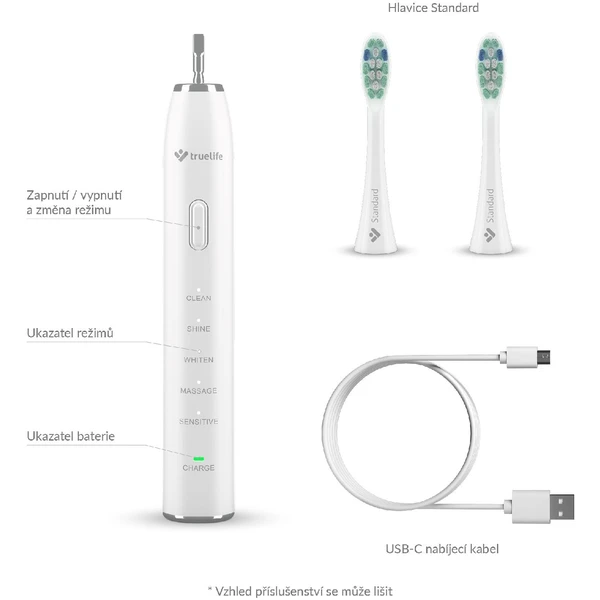 TrueLife SonicBrush Clean30 sonická zubná kefka biela - Zubné kefky - Obrázok K0H0000P01