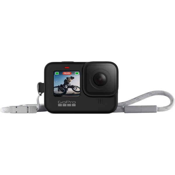 GoPro silikónové púzdro + šnúrka, čierne - Puzdra - Hlavný obrázok