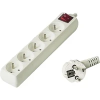 PremiumCord Predlžovací prívod 230V 10m 5 zásuviek + vypínač biely - Zásuvky