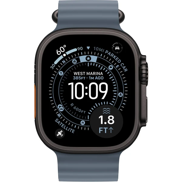 Apple Watch 49/46/45/44mm oceľovo modrý Oceánsky remienok čierny titán - Remienky - Obrázok K11I000K01