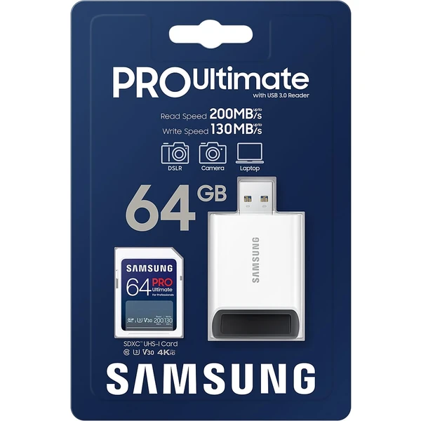 Samsung PRO Ultimate SDXC 64GB + USB adaptér - Pamäťové karty - Obrázok K133000K01