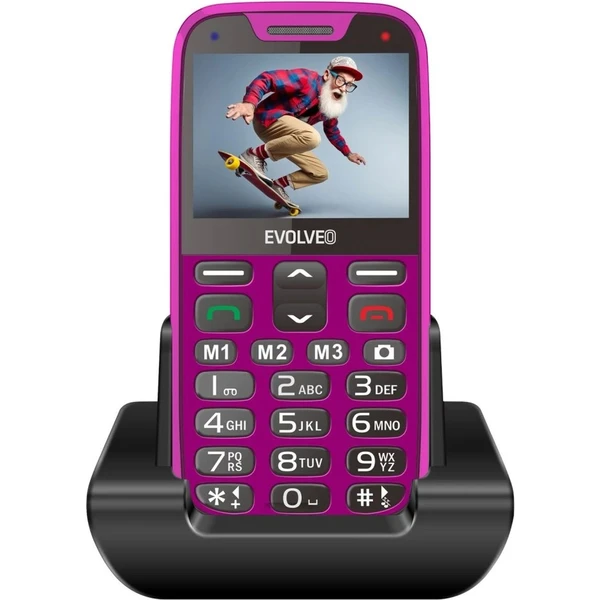 EVOLVEO EasyPhone XR mobilný telefón pre seniorov s nabíjacím stojanom ružový - Mobilné telefóny - Obrázok K13F000P01