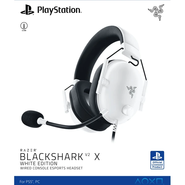 Razer BlackShark V2 X (PlayStation Licensed) slúchadlá biela - Slúchadlá - Obrázok K16F000L01