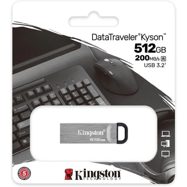 Kingston 512GB USB3.2 Gen 1 DataTraveler Kyson - Flashdisky - Obrázok K1C1000O01