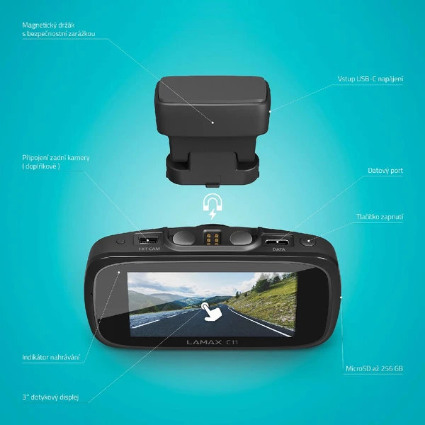 LAMAX C11 GPS 4K palubná kamera (s detekciou radarov) - Kamery - Obrázok K1F5000N01