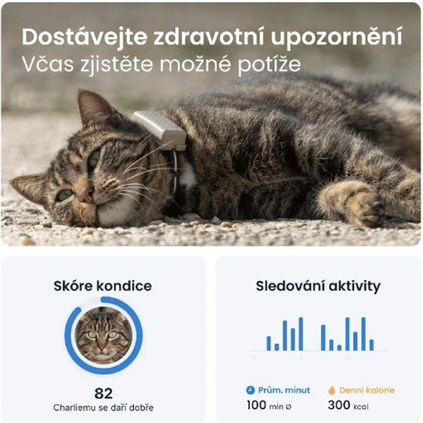 Tractive GPS CAT Mini tracker polohy a aktivity pre mačky hnedý - GPS Moduly - Obrázok K1L5000J01