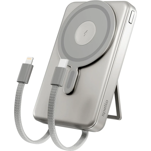 Spello ForcePack 4v1 MagSafe powerbanka 10000mAh titanová - Powerbanky - Hlavný obrázok