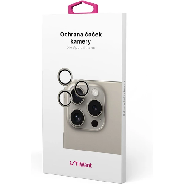iWant ochrana šošoviek na kameru iPhone 15 Pro/15 Pro Max prírodne titánová - Ochranné fólie a sklo - Obrázok K1P1000O01
