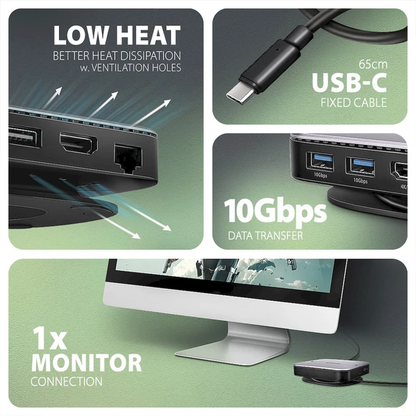 AXAGON HMC-UFO 9v1 USB-C húb - Dokovacie stanice - Obrázok K25D000N01