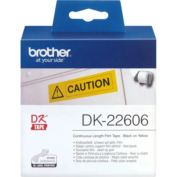 Brother DK-22606 rolka čierna na žltej 62 mm - Pásky pre štítkovače - Obrázok K2I9000P01