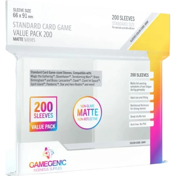 Gamegenic matné obaly na štandardné karty Value Pack (200ks) - Obaly na karty - Hlavný obrázok