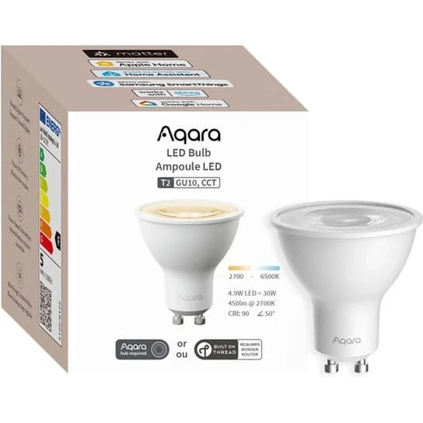 AQARA LED Bulb T2 (GU10, CCT) (LB-L03E) Zigbee a Thread CCT LED žiarovka - Žiarovky - Obrázok K2PD000N01