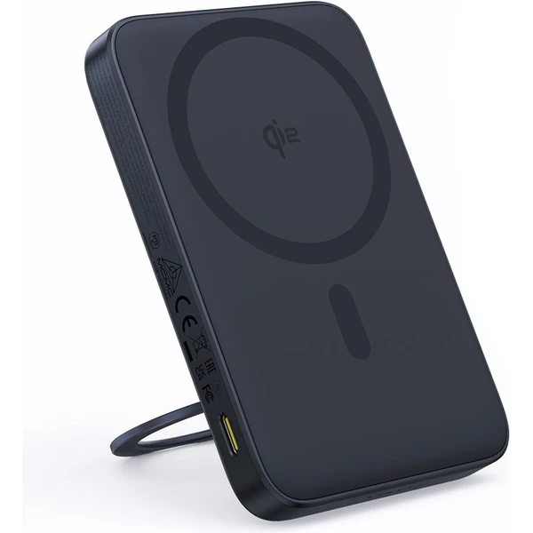 Powerbanka Baseus PicoGo Qi2 s otočným stojanom a bezdrôtovým nabíjaním 5000mAh 20W USB-C čierna - Powerbanky - Obrázok K3AE000N01