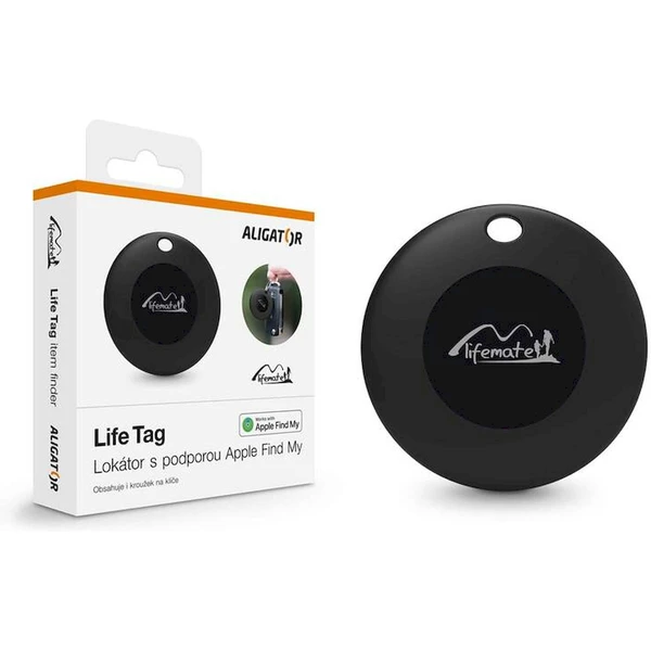 Aligator Life Tag lokátor s Apple Find My čierny - Lokátory - Obrázok K3IB000L01