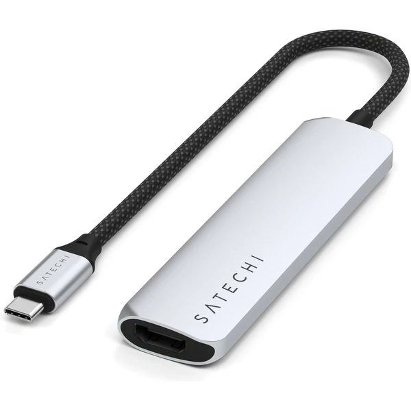 Satechi 4v1 USB-C Slim viacportový adaptér 4K strieborný - USB huby - Obrázok K3UB000P01