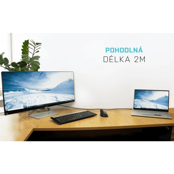 i-tec USB-C/DisplayPort kábel 4K 2m čierny - Káble a redukcie - Obrázok K4VV000501