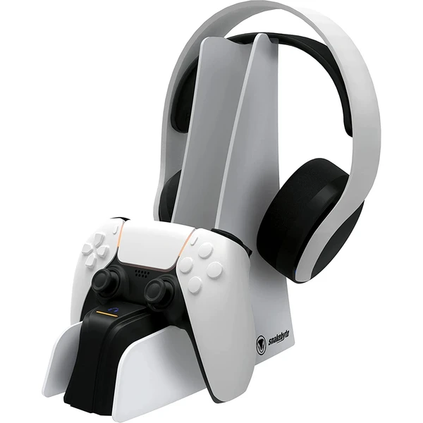 snakebyte PS5 Dual Charge 5 & Headset Stand™ (white) - Nabíjačky - Hlavný obrázok