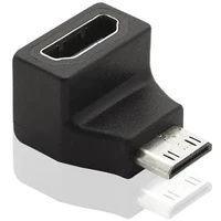 PremiumCord Mini HDMI/HDMI redukcia so zahnutým konektorom čierna - Káble a redukcie