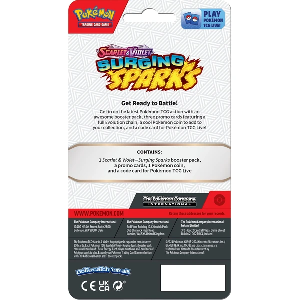 Pokémon TCG: SV08 Surging Sparks - Premium Checklane Blister - Pokémon karty - Obrázok K5H7000K01