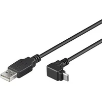PremiumCord USB-A/MicoUSB-B napájací kábel so zahnutým konektorom 1,8m čierny - Káble a redukcie