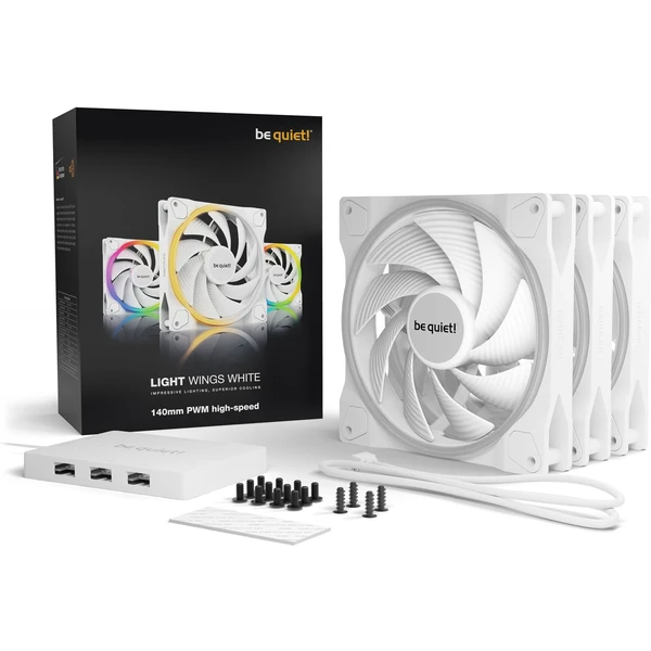 Be quiet! Light Wings White 140 mm vysokorýchlostný ventilátor 3ks - Ventilátory pre PC - Obrázok K5MA000601