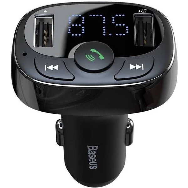 Baseus Bluetooth MP3 FM Transmiter s nabíjaním 2xUSB 3.4A čierny - Nabíjačky - Hlavný obrázok