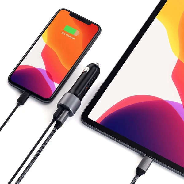 Satechi 72W Type-C PD Car Charger nabíjačka do auta vesmirně šedá - Nabíjačky - Obrázok K5RX000501
