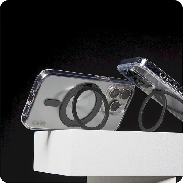 PanzerGlass® CARE kryt Apple iPhone 16 Pro Max MagSafe KickStand číry/čierny - Puzdra - Obrázok K608000P01