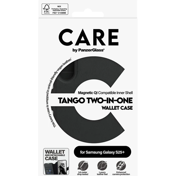 PanzerGlass® CARE púzdro Samsung Galaxy S25+ Tango 2v1 Wallet QI - Puzdra - Obrázok K6FC000J01