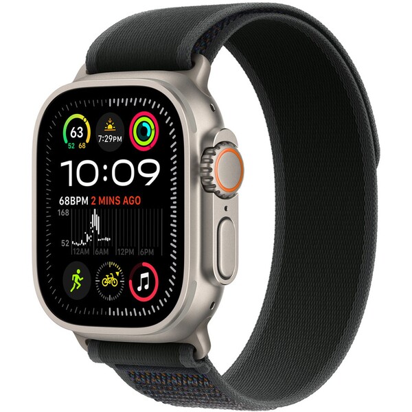 Apple Watch 49/46/45/44mm čierny Trailový ťah s prírodným titánom S/M