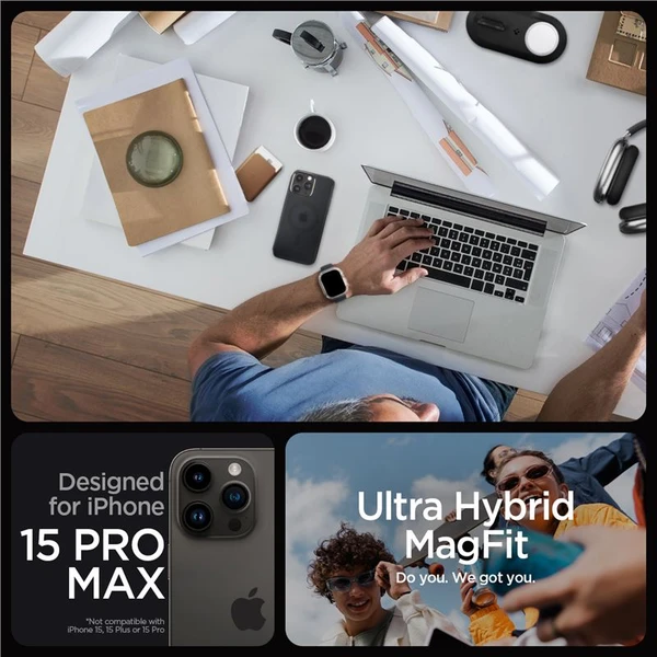 Spigen Ultra Hybrid MagFit kryt iPhone 15 Pro Max čierny - Puzdra - Obrázok K6T8000601