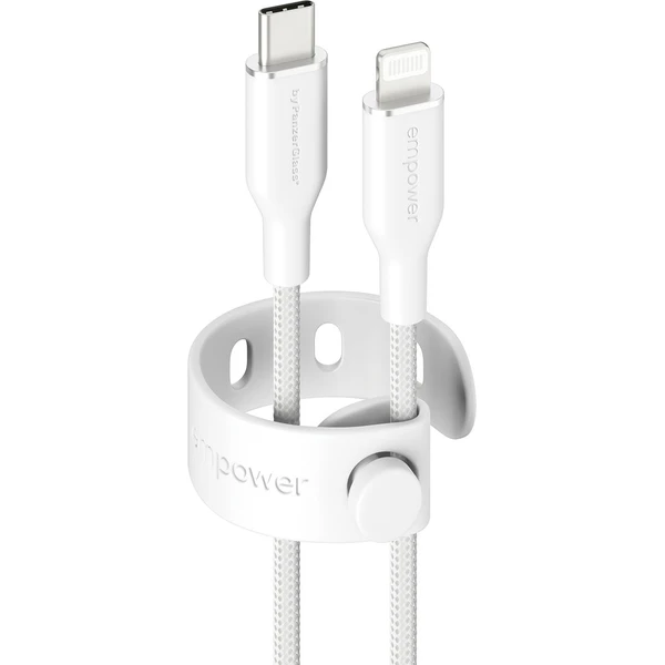 PanzerGlass USB-C/Lightning napájací kábel 60W 1,2m biely - Káble a redukcie - Obrázok K73J000K01