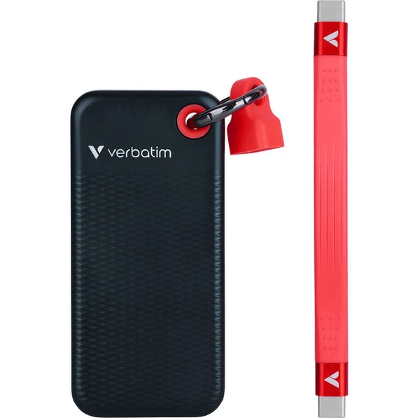 Verbatim Pocket SSD 1TB USB-C čierna/červená - SSD - Obrázok K7JD000P01