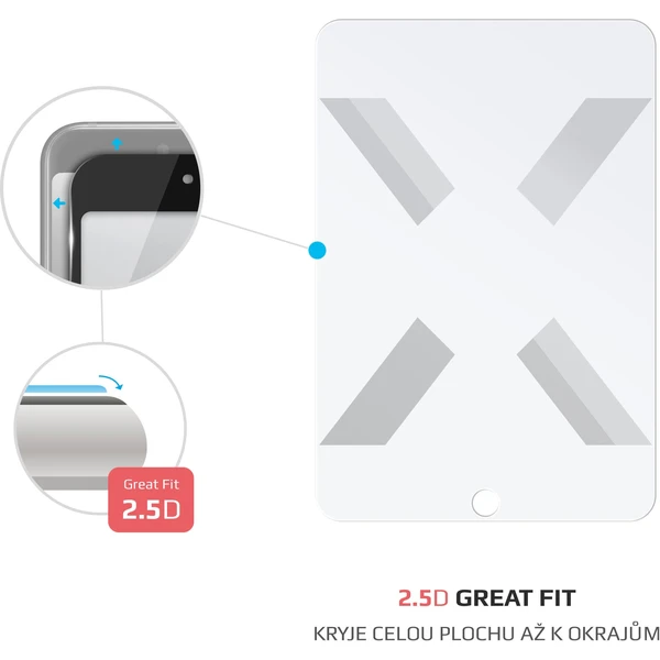 FIXED 2,5D tvrdené sklo 0,33mm Apple iPad 10,2" (2019/2020/2021) číre - Ochranné fólie a sklo - Obrázok K7K3000P01