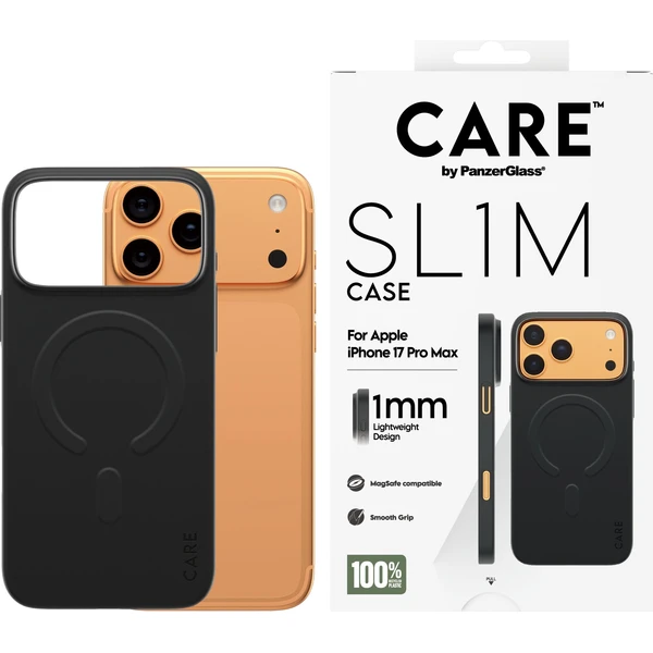 PanzerGlass® CARE SL1M (1mm) MagSafe kryt Apple iPhone 17 Pro Max čierny - Puzdra - Obrázok K7XL000K01