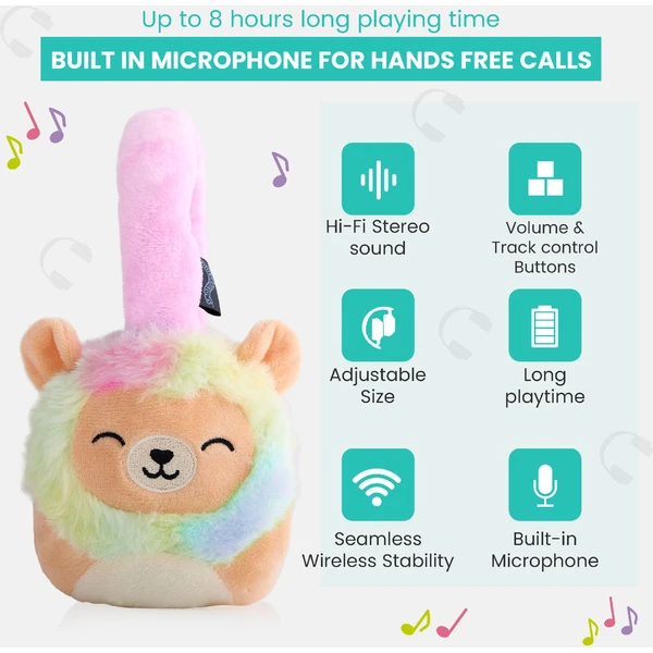 Lazerbuilt bezdrôtové slúchadlá Squishmallows - Leonard (plyšové) - Slúchadlá - Obrázok K8BG000K01