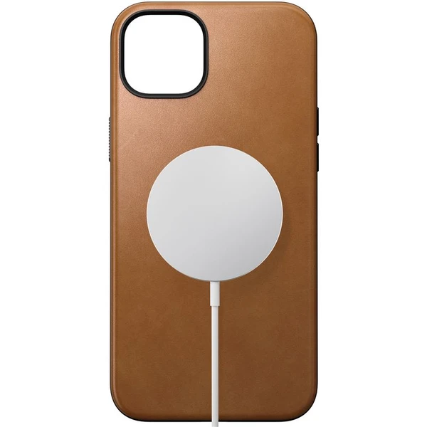 Nomad Modern Leather MagSafe kryt iPhone 15 Plus english tan - Puzdra - Obrázok K8CS100501