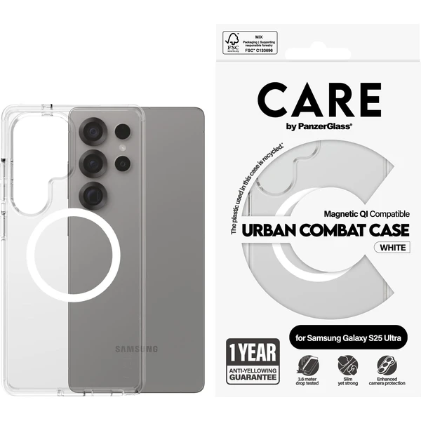 PanzerGlass® CARE kryt Samsung Galaxy S25 Ultra Urban Combat číry/biely QI - Puzdra - Obrázok K8FC000J01