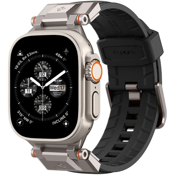 Spigen DuraPro Armor remienok Apple Watch Ultra 49/46/45/44/42mm strieborný/čierny - Remienky - Obrázok K8N5000701