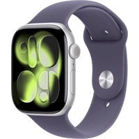 Apple Watch Series 11 Cellular (46mm) Strieborný hliník s hmlovo fialovým športovým remienkom S/M - Inteligentné hodinky