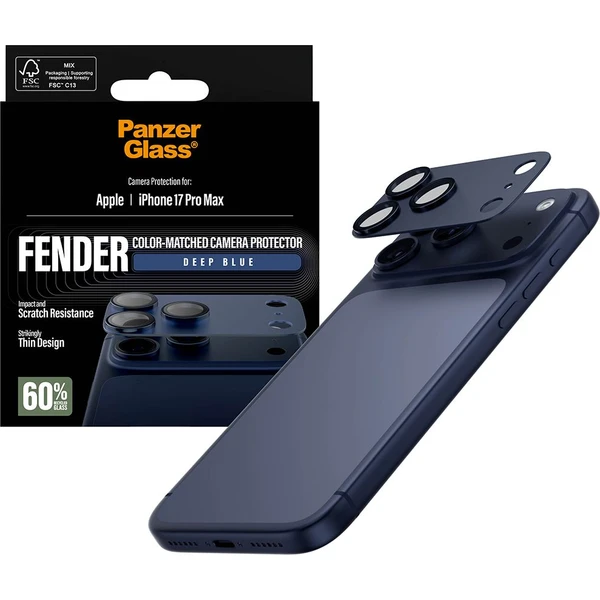 PanzerGlass® FENDER hliníková ochrana fotoaparátu Apple iPhone 17 Pro Max tmavo modrá - Ochranné fólie a sklo - Hlavný obrázok