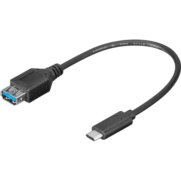 PremiumCord USB-C/USB-A redukcia 0,2m čierna - Káble a redukcie - Hlavný obrázok