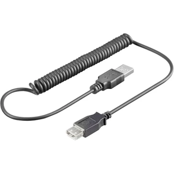PremiumCord USB-A/USB-A predlžovací kábel skrútený 1,5m čierny - Káble a redukcie - Hlavný obrázok