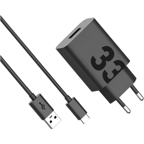 Motorola TurboPower nabíjačka 33W USB-A s USB-C/USB-A káblom čierna - Nabíjačky - Hlavný obrázok